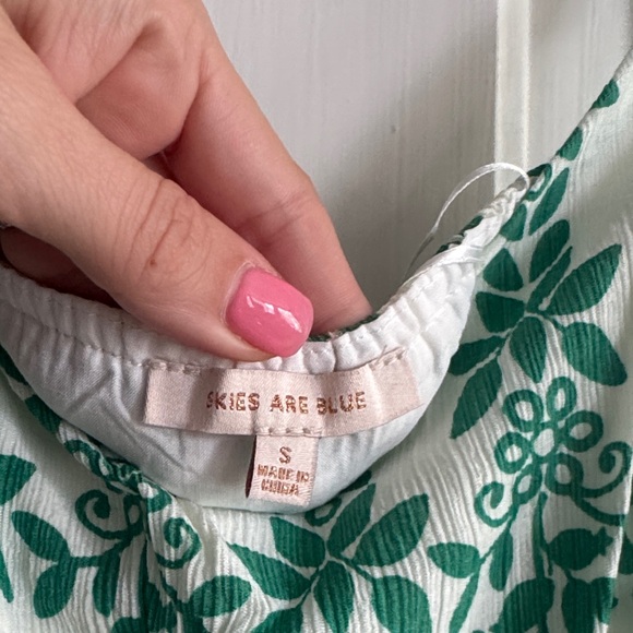 Skies Are Blue Green and White Maxi Dress - Picture 2 of 2